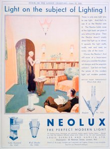 Werbung für Neolux-Leuchten, 1931 von Unbekannt