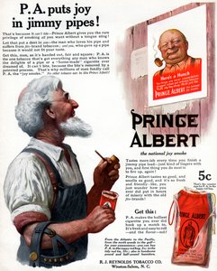 Werbung für Prince Albert Pfeifentabak