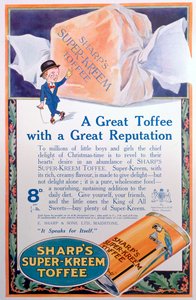 Werbung für Sharps Super-Kreem Toffee, 1922