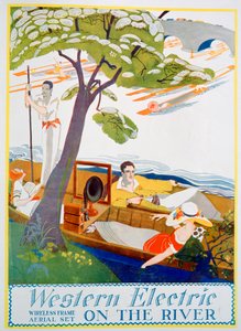 Werbung für Western Electric Company drahtlose Rahmenantennensets, 1923 von Unbekannt