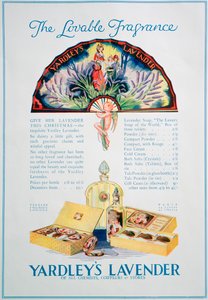 Werbung für Yardleys Lavendelparfüm und Kosmetika, 1928 von Unbekannt