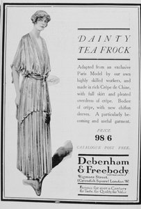 Werbung für Teekleider von Debenham und Freebody, 1916 von Unbekannt