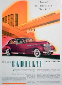 Werbung für das Cadillac Sixty Special Auto, 1940