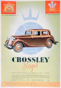 Werbung für das Crossley Regis Auto, 1935