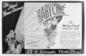 Werbung für den Pathe Babycine Filmprojektor, 1926