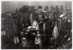 Luftaufnahme von Manhattan, New York City, USA, von einem Zeppelin, 1928-1933