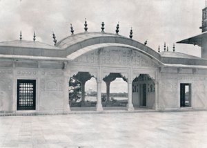 Agra. Der Khas Mahal zeigt den Taj, ca. 1910