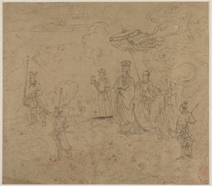 Album mit daoistischen und buddhistischen Themen: Prozession daoistischer Gottheiten: Blatt 8, 1200er