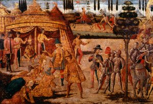 Alexander der Große besucht Darius, 4. Jahrhundert v. Chr., 15. Jahrhundert von Unbekannt
