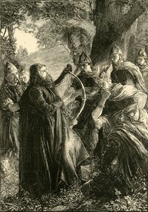 Alfred der Große, verkleidet als Harper, spielt vor Guthrum, 878, 1890 von Unbekannt