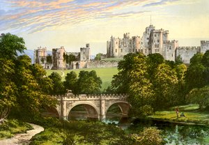 Alnwick Castle, Northumberland, Residenz des Herzogs von Northumberland, um 1880