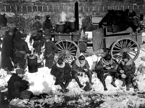 Ein amerikanisches Infanterielager in Sibirien, Russland, Dezember 1918