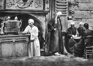 Ein arabisches Kaffeehaus, Kairo, Ägypten, um 1920er