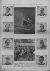Künstlerische Darstellung der Katastrophe und Die schreckliche Nachricht bei Lloyds, 20. April 1912