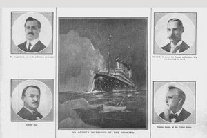 Eindruck des Künstlers von der Katastrophe und Porträts verwandter Personen, 20. April 1912