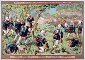 Ein Gefecht gegen die Hovas von Madagaskar, 1883-1896 von Unbekannt