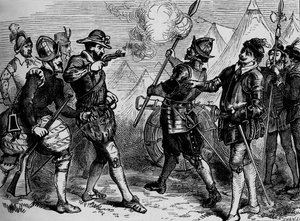 Ein Vorfall bei der Belagerung von Leith, 1548-1560, um 1880 von Unbekannt