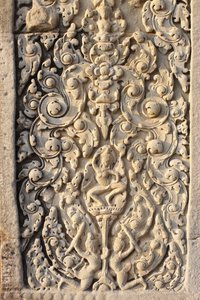 Angkor Wat, geschnitztes Detail an der Wand, Blumen, Siem Reap, Kambodscha von Unbekannt