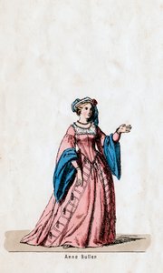 Anne Boleyn, Kostümentwurf für Shakespeares Stück, Heinrich VIII., 19. Jahrhundert von Unbekannt