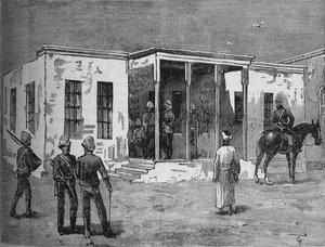 Arabis-Gefängnis in den Abbassieh-Kasernen, um 1882 von Unbekannt