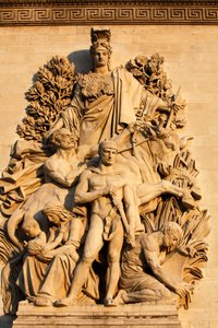 Skulptur am Arc de Triomphe: der Triumph von Antoine Etex (1810), Paris, Frankreich