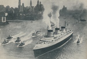 Ankunft der Normandie in New York, 1936 von Unbekannt