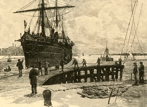 Ankunft eines Dampfers in den Docks von Southampton, 1898