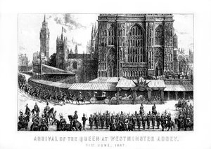 Ankunft der Königin in der Westminster Abbey, London, 21. Juni 1887, 1889