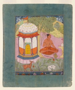 Asket in einer Landschaft, Darstellung des musikalischen Modus Bangali Ragini, ca. 1675 von Unbekannt