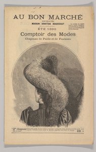 Au Bon Marché-Comptoir des Modes, Strohhüte der Fantasie, Sommer 1890, 1890 von Unbekannt