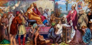 Augustinus predigt Ethelbert und Bertha, 1925 von Unbekannt