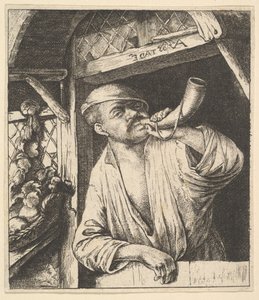 Bäcker bläst Horn, 1610-85