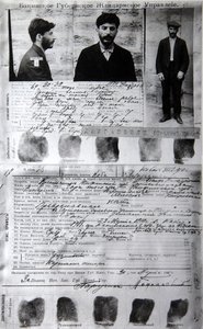 Baku-Polizeiformular des politischen Verbrechers J. Jugashvili Stalin von Unbekannt