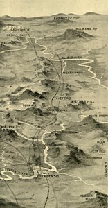 Ballonkarte zur Veranschaulichung der Schlacht von Pieters und der Entlastung von Ladysmith, 1900
