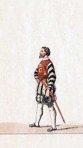 Baron, Kostümentwurf für Shakespeares Stück, Heinrich VIII., 19. Jahrhundert von Unbekannt