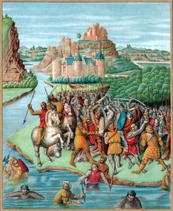 Schlacht zwischen Bacchides und Jonathan, Makkabäeraufstand, 160 v. Chr., 19. Jahrhundert von Unbekannt