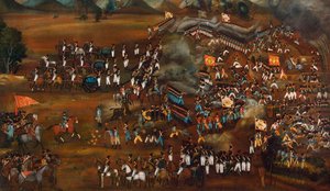 Schlacht zwischen Persern und Russen bei Sultanabad, 13. Februar 1812, um 1815 von Unbekannt