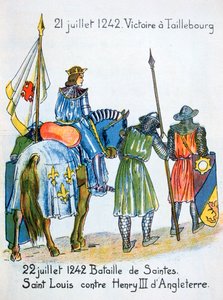 Schlachten von Taillebourg und Saintes, Frankreich, 21. und 22. Juli 1242, 20. Jahrhundert von Unbekannt