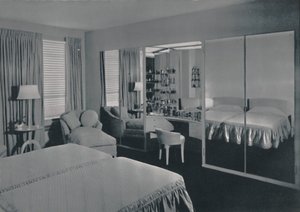 Schlafzimmer entworfen von James F. Eppenstein, Chicago, 1942