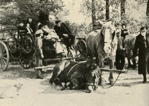 Belgische Flüchtlinge auf der Straße, 1939-1940, 1941 von Unbekannt