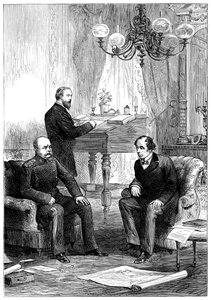 Benjamin Disraeli 1804-1881 trifft Otto von Bismarck 1815-1898, Berlin, 1878