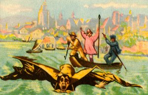 Berblingers Versuch, die Donau zu überqueren, 1811, 1932 von Unbekannt