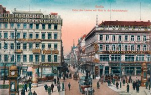 Berlin - Unter den Linden mit Blick in die Friedrichstraße, um 1900 von Unbekannt