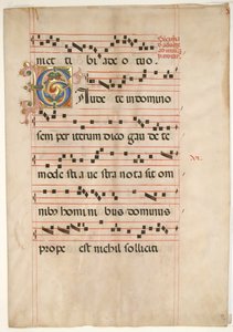 Bifolium mit verziertem Initial C, aus einem Graduale, zweite Hälfte des 15. Jahrhunderts von Unbekannt