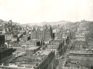 Vogelperspektive vom Turm des Chronicle-Gebäudes, San Francisco, USA, 1895 von Unbekannt