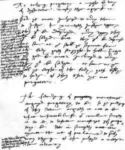 Bischof Latimers Argumente gegen die katholische Lehre des Fegefeuers mit Randnotizen von König Heinrich VIII., ca. 1538 von Unbekannt