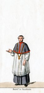 Bischof in Hauskleidung, Kostümentwurf für Shakespeares Stück, Heinrich VIII., 19. Jahrhundert von Unbekannt
