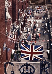 Blackfriars, London, geschmückt für die Krönung von König Georg VI.
