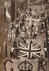 Blackfriars, London, dekoriert für die Krönung von König Georg VI., 1937 von Unbekannt