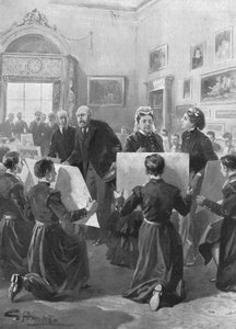 Bluecoat Boys zeigen ihre Zeichnungen Königin Victoria im Buckingham Palace, 1873, 1901